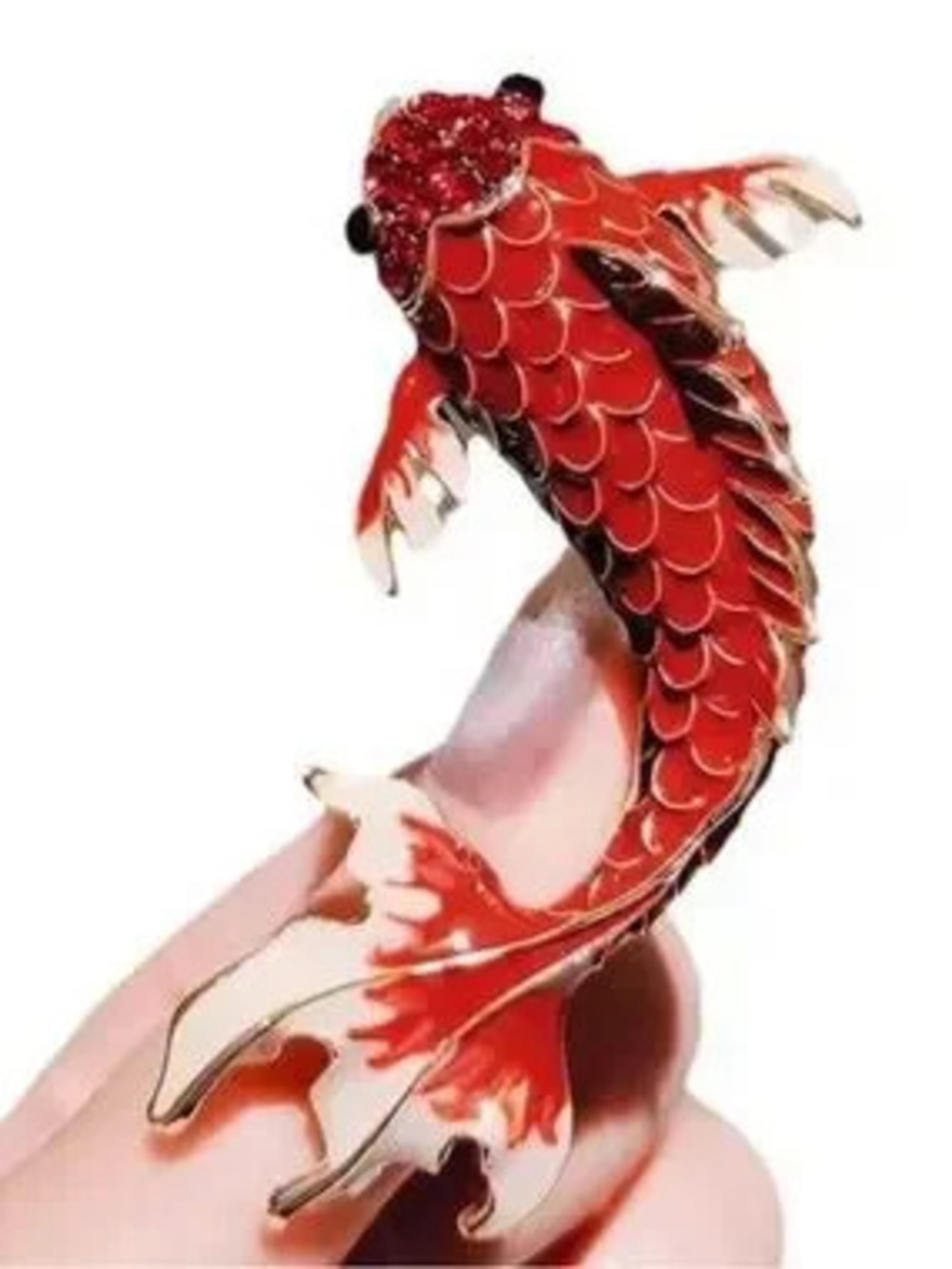 Elegant Red and Gold Koi Fish Brooch